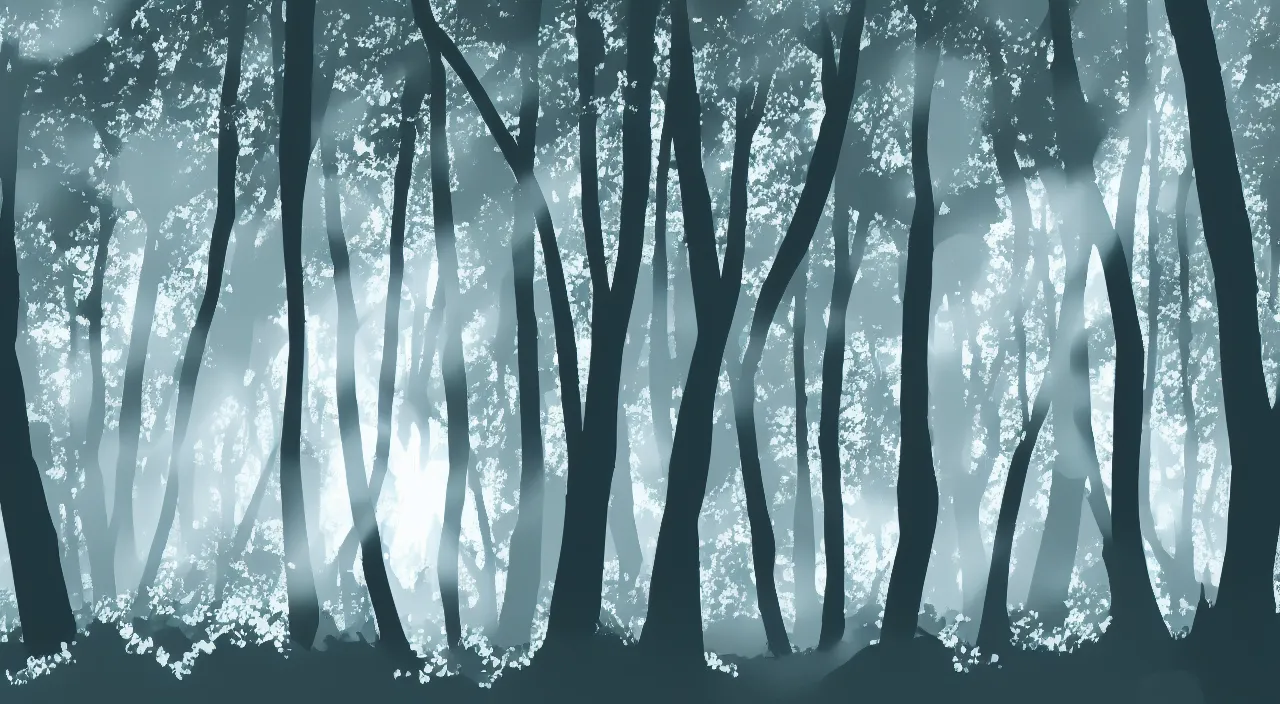 Prompt: simple pretty vector art of the inside of a forest with sun rays shining through the trees, 4 k,