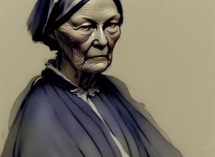 Image similar to 1 8 3 5 florence nightingale elderly, character face study, faces only, concept art finely detailed perfect art, painted by greg rutkowski makoto shinkai takashi takeuchi studio ghibli, pinterest, cevagraf comics