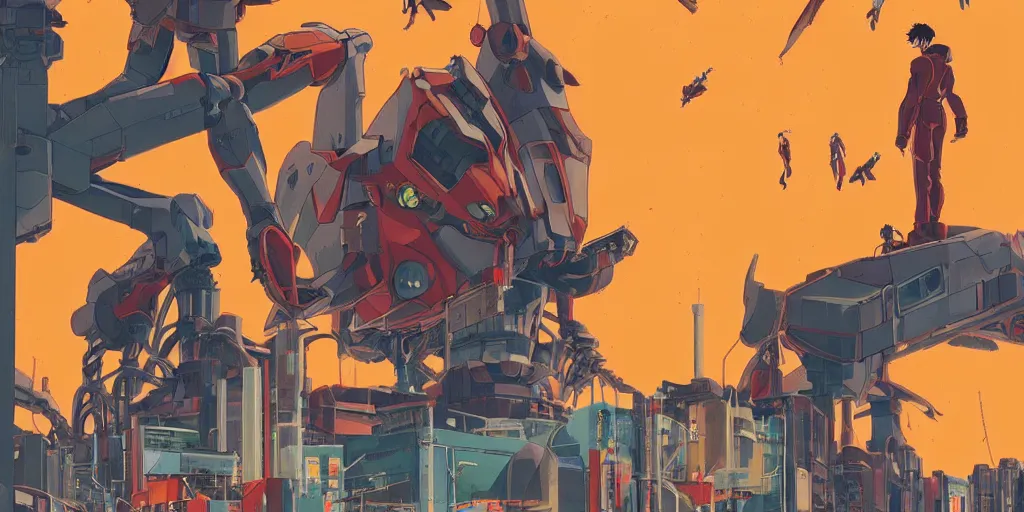 Prompt: Evangelion Movie poster, 3D anime, Arcane Style, Retropunk, Steampunk, high resolution, clock tower inside iron and machines, side scrolling, Rule of Thirds, 4K, Retrofuturism, Studio Ghibli, Simon Stålenhag