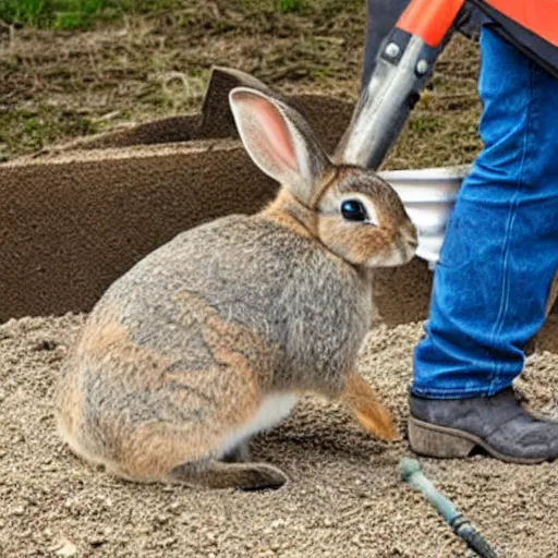 Image similar to rabbit using a jackhammer