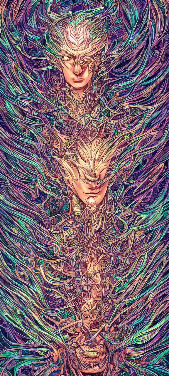 Image similar to android jones alex grey android jones alex grey mark cooper, artgerm artstation award winning photorealistic detailed hypervivid intense fantasy concept art, hypervivid intense mcbess, the sea by dan mumford