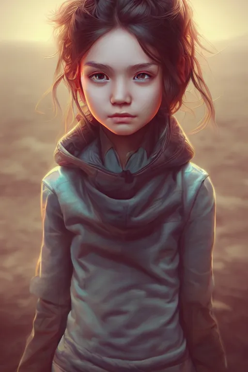 Image similar to very cute girl portrait, highly detailed eyes, intricate details, by artgerm, tooth wu, dan mumford, beeple, wlop, unreal engine 5 rendering