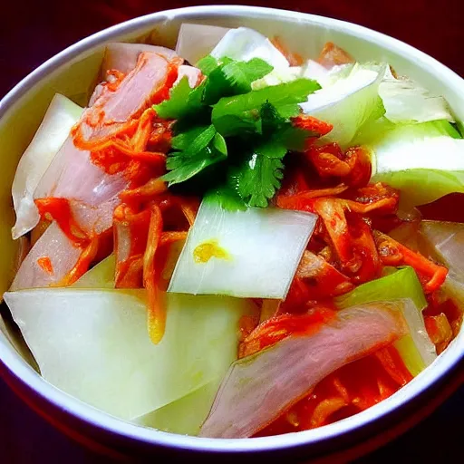 Prompt: Kimchi (/ˈkɪmtʃiː/; Korean: 김치, romanized: gimchi, IPA: [kim.tɕʰi]), is a traditional Korean side dish of salted and fermented vegetables, such as napa cabbage and Korean radish.