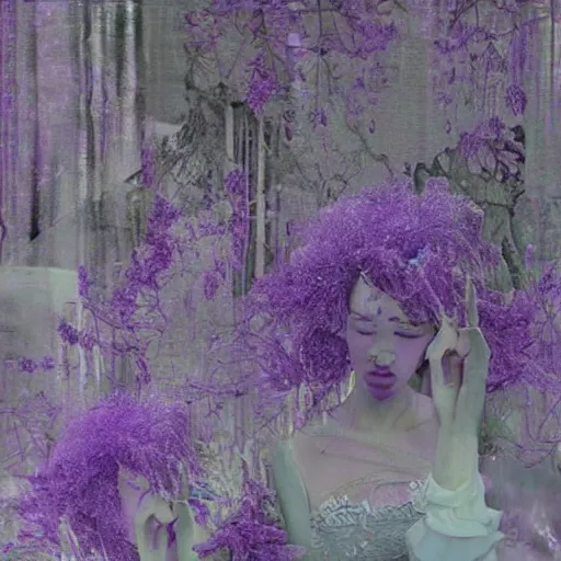 Image similar to crystethereal lavender atrium manipulation layeredinfusion lilac silver silver fuji pastel lilac sparkle fuji surreal creations serene lilac sparkle grey lilac weeping abstract collage