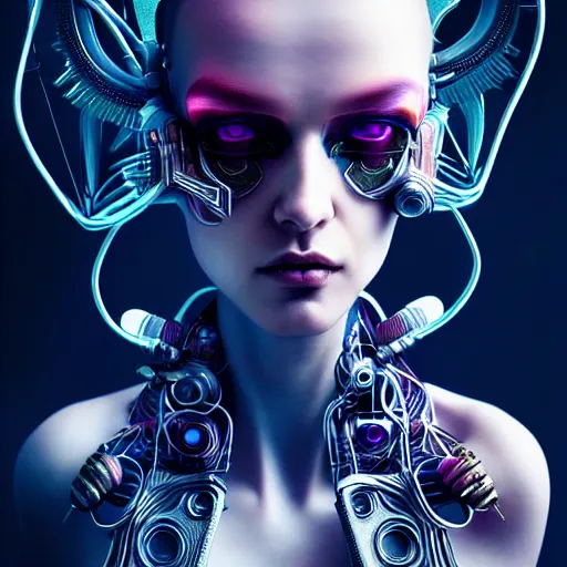 Prompt: cyberpunk female alien creature, very intricate details, focus, model pose, artwork by anna dittmann, award winning