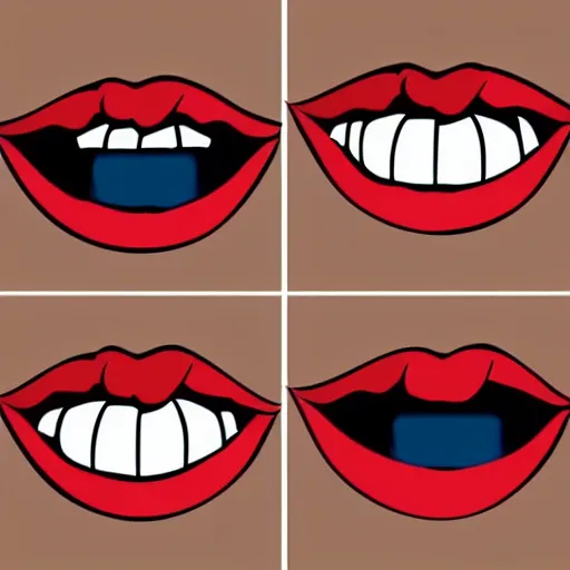 Prompt: teeth clenching bottom lip, in the style of ceyda cengiz, illustration, vector art, clean lines, clip art, on white background, pinterest, artstation, deviantart