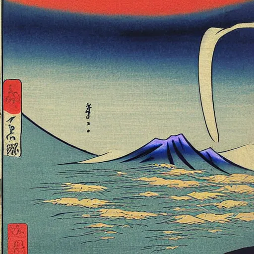 Prompt: abstract painting by hiroshige