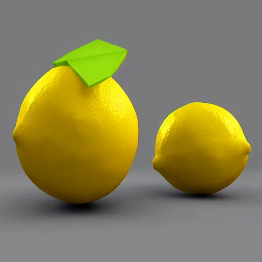 Prompt: low poly lemon