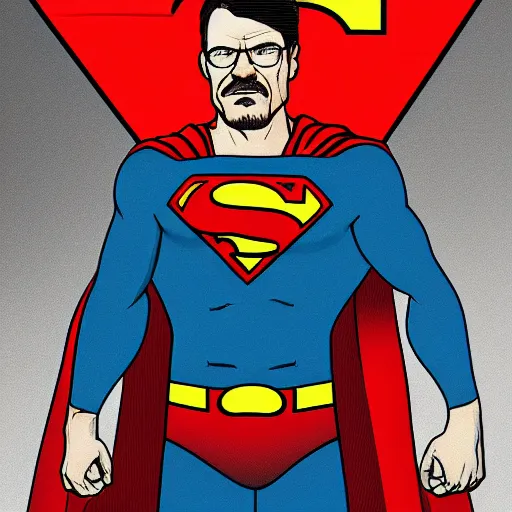 Image similar to highly detailed portrait of walter white as superman