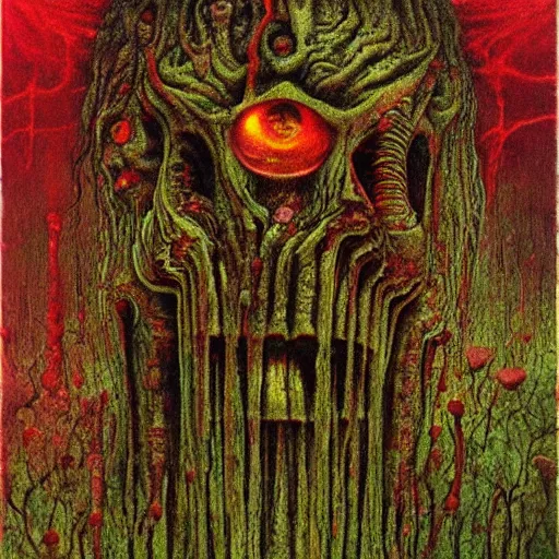 Image similar to acid rich colors, giger beksinski gammell horror king chaos