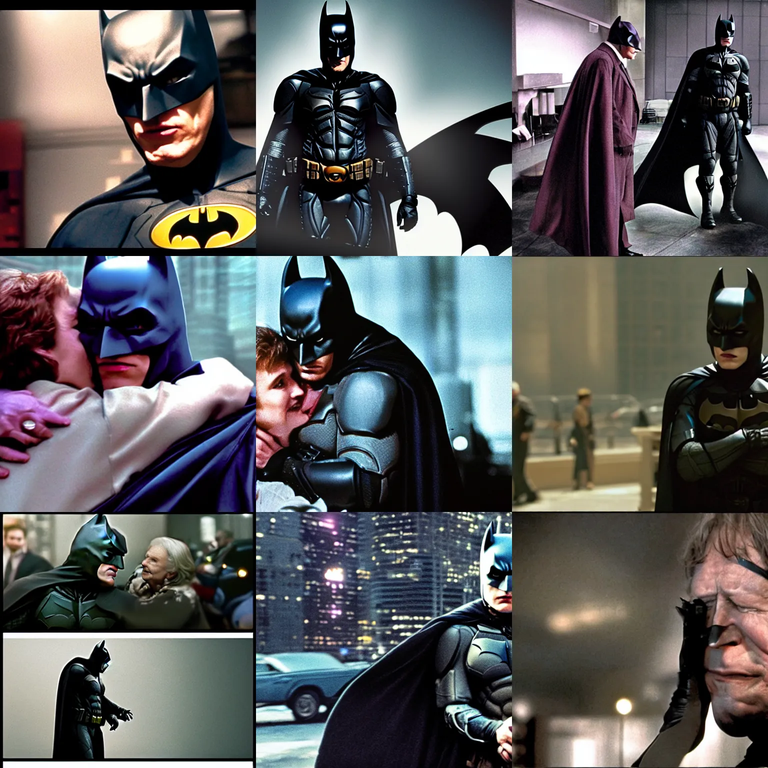 a screenshot from the dark knight where batman hugs a | Stable Diffusion |  OpenArt