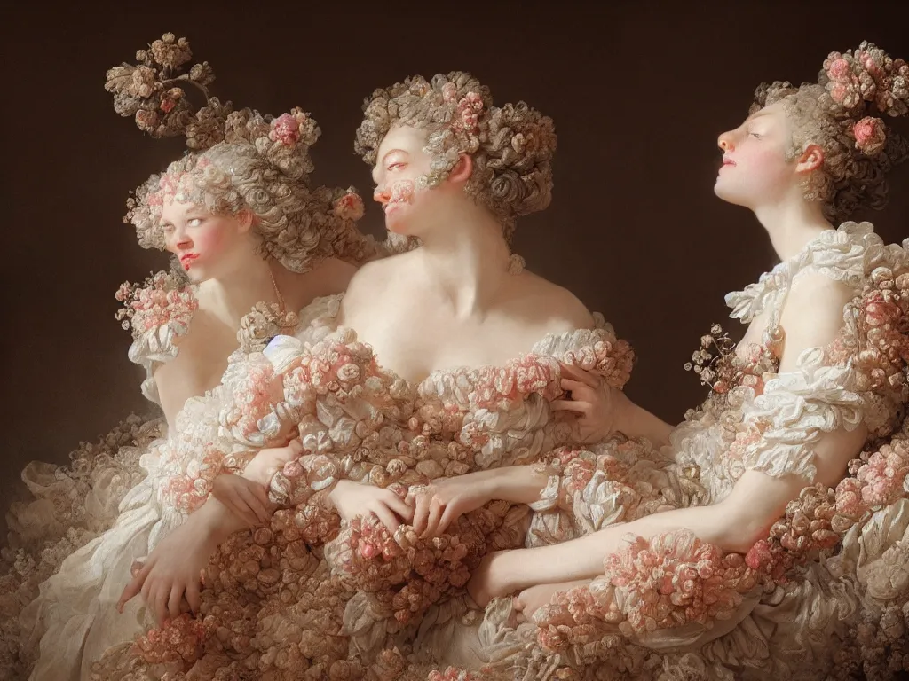 Prompt: portrait fragrance advertising campaign by jean honore fragonard, highly detailed, intricate