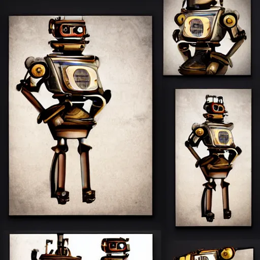 Image similar to portraits of an retro futuristic steampunk robot maid