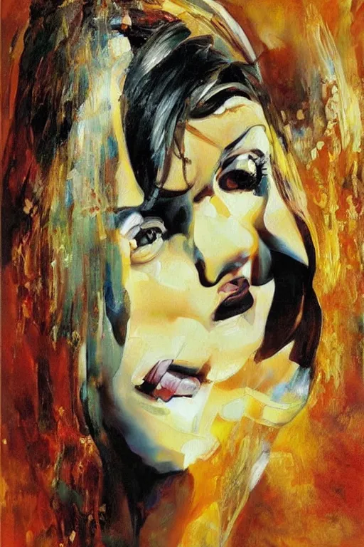 Prompt: oil painting, portrait of penelope cruz, artwork by salvador dali