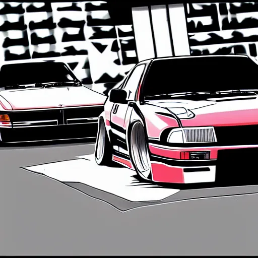 Image similar to Mitshubishi Eclipse GSX in Initial D, High quality, anime art,