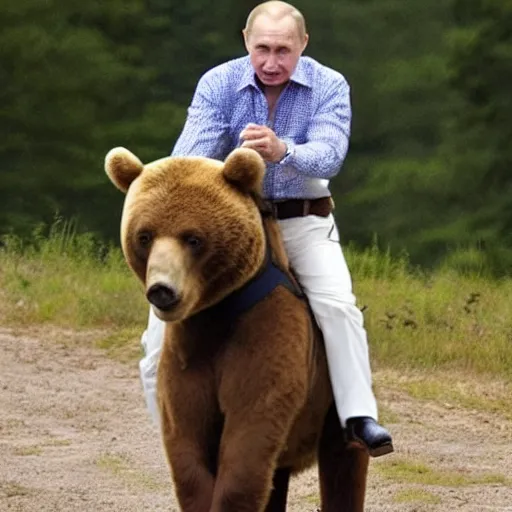 Image similar to vladimir putin riding a bear