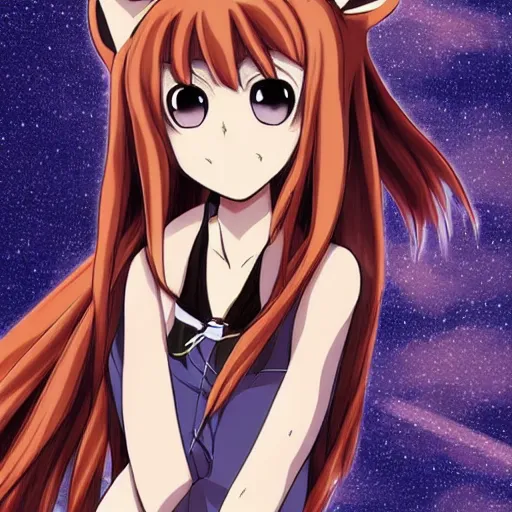 Image similar to horo the wise wolf, female anime character art, spice and wolf