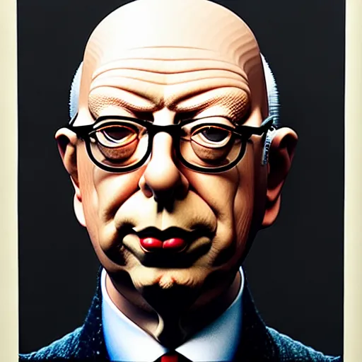 Prompt: portrait of klaus schwab by otto dix, junji ito, hr ginger, jan svankmeyer, beksinski, claymation, hyperrealistic, aesthetic, masterpiece