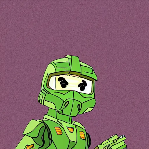 Prompt: Master Chief as a cute animal girl