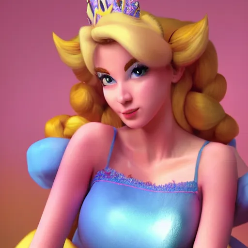 Prompt: a beautiful photo of princess peach as a real life person, posing, ultra details, trending on artstation