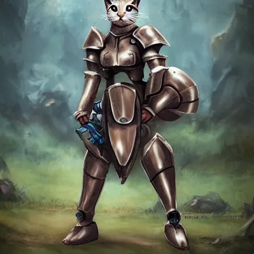 Prompt: battle armor wearing cute cats