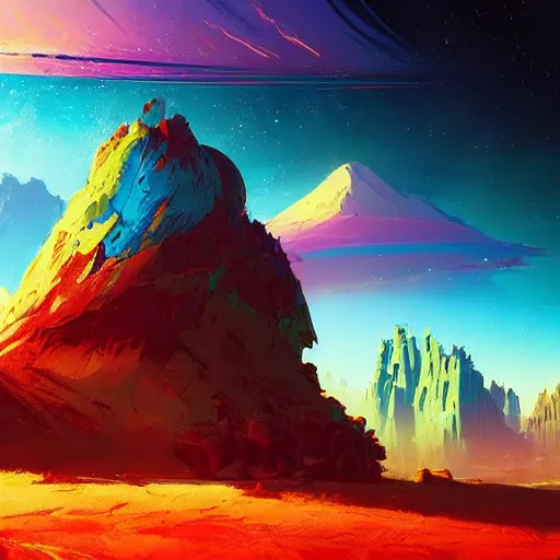 Image similar to Planet, Bright colors, fantastic landscape, hyperrealism, no blur, 4k resolution, ultra detailed, style of Anton Fadeev, Ivan Shishkin, John Berkey