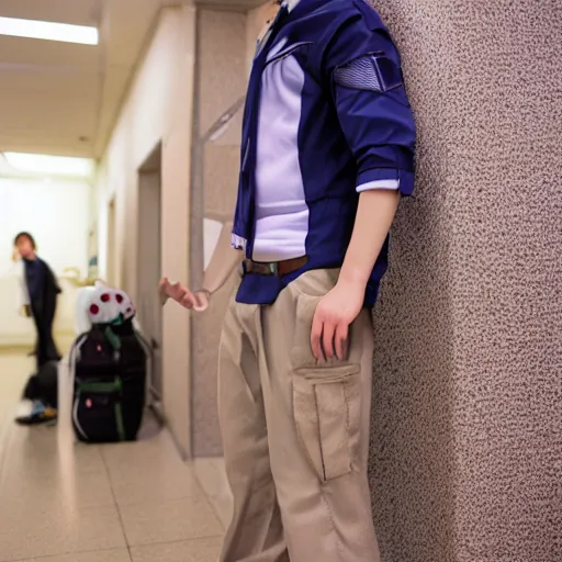 Image similar to Cosplay photography of Ryan Gosling as Shinji Ikari