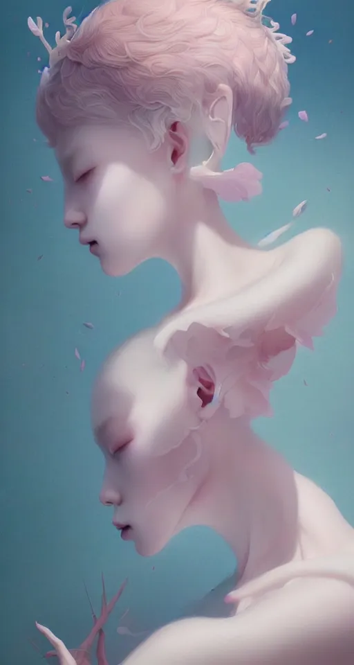 Prompt: breathtaking delicate detailed concept art painting creature, by hsiao - ron cheng, bizarre compositions, exquisite detail, pastel colors, 8 k