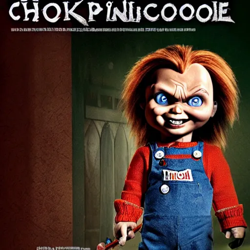 Image similar to Chucky versus Evil Pinocchio movie poster