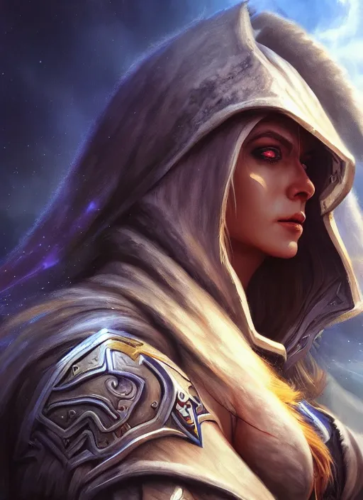 Image similar to hyperrealist portrait of sylvanas windrunner on a blue planet. by bayard wu, fantasy art, photo realistic, dynamic lighting, trending on artstation, poster, volumetric lighting, very detailed faces, 4 k, award winning