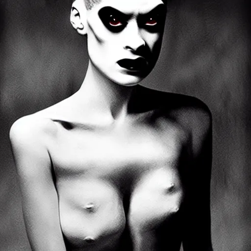 Image similar to supermodel bride of frankenstein in silent hill, steven meisel photography