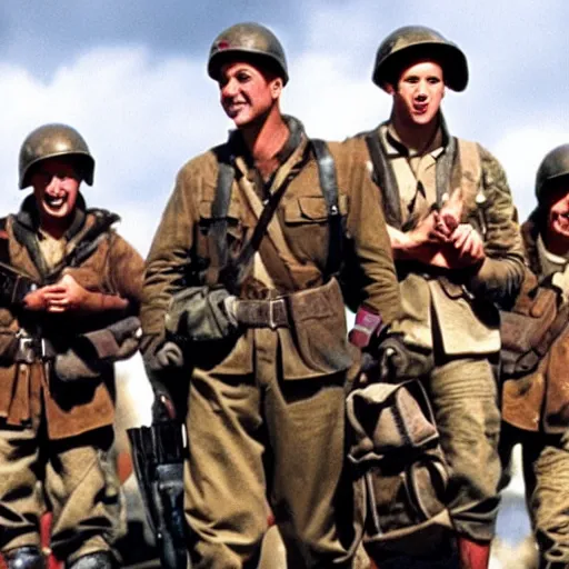 Prompt: disney characters in saving private ryan