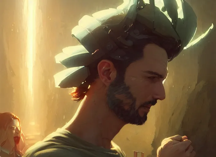 Image similar to highly detailed portrait of tommy oliver, stephen bliss, unreal engine, art by greg rutkowski, loish, rhads, ferdinand knab, makoto shinkai and lois van baarle, ilya kuvshinov, rossdraws, tom bagshaw, global illumination, radiant light, detailed and intricate environment