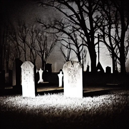 graveyard at night