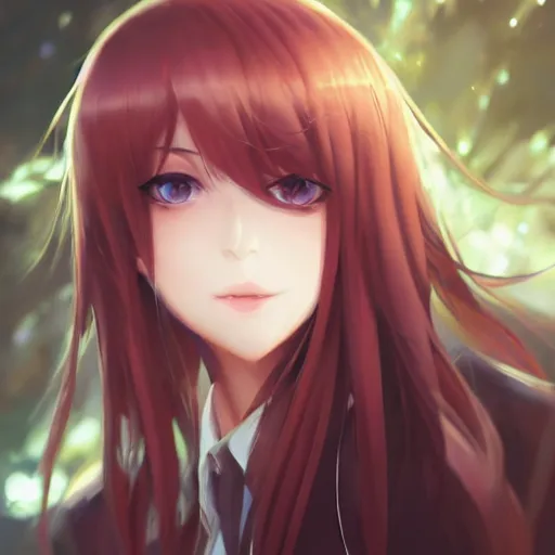 Image similar to kurisu makise, concept art, elegant, ultra highly detailed, digital painting, smooth, sharp focus, artstation, pixiv, art by sakimichan, Bo Chen, rossdraws, Ina Wong