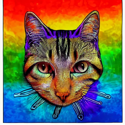 Image similar to psychedelic art of a cat