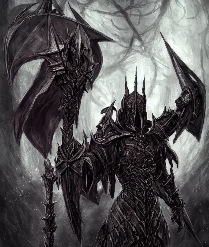 Image similar to overlord anime ainz ooal gown wears daedric armor and floats in the air like vivec from morrowind, oil painting!!!, runes, overlord!!!, magic, dark, gloomy, portrait, concept art, symmetrical, 4 k, macro detail, stride, realistic shadows, concept art, bloom, cosplay, elderscrolls, anime