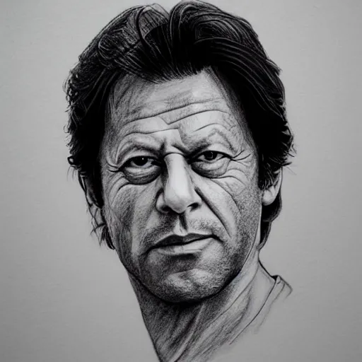 Image similar to imran khan, pencil art