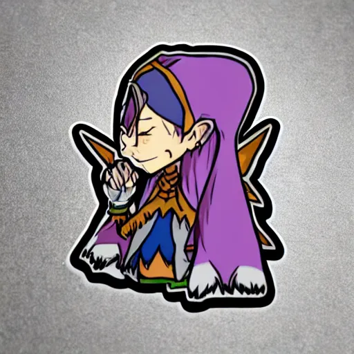 Image similar to cute d & d elf warlock character sticker