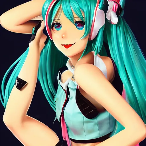 Prompt: Hatsune Miku full body pin up modeling a vocaloid idol unioform,with a park in the back ground,post war style,detailed face, art by Gil Elvgren