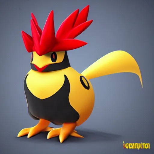 Image similar to A pokemon that looks like a rooster, The coconut shell wrapped around him,The rooster hides inside and sticks his head out to peek，Trending on art station. Unreal engine.