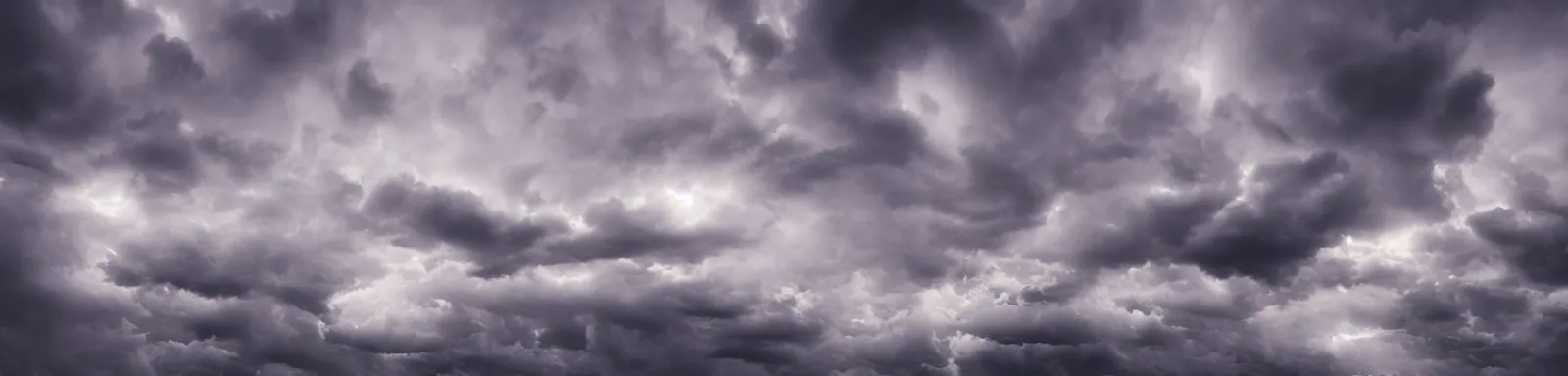 Image similar to Stormy sky with the lightings in the clouds, cinematic render, light bulb in the background, depth of field, ultraphotorealistic, Full HD, 1128x191 resolution