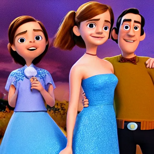 Image similar to emma watson. pixar style movie