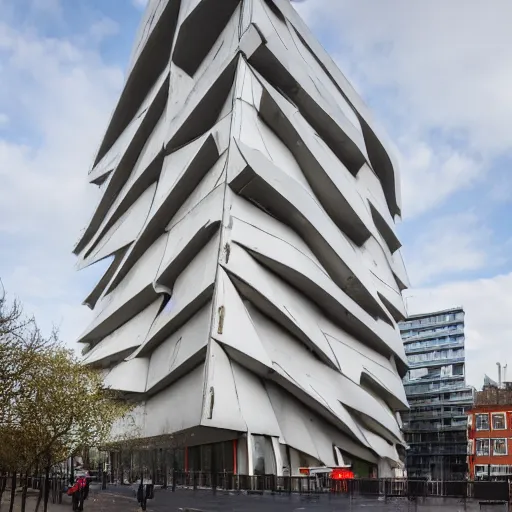 Image similar to a deconstructivist building in london