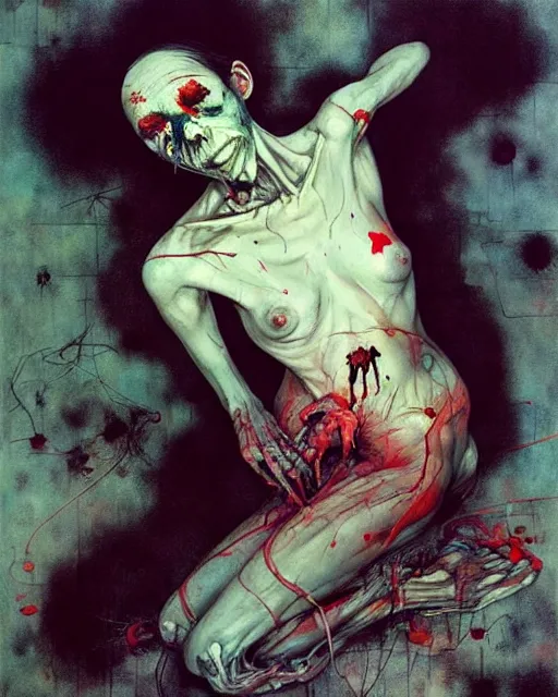Prompt: stop trying to make sense of insanity. this is a place where dead people breathe. in the style of adrian ghenie, esao andrews, jenny saville, edward hopper, surrealism, dark art by james jean, takato yamamoto