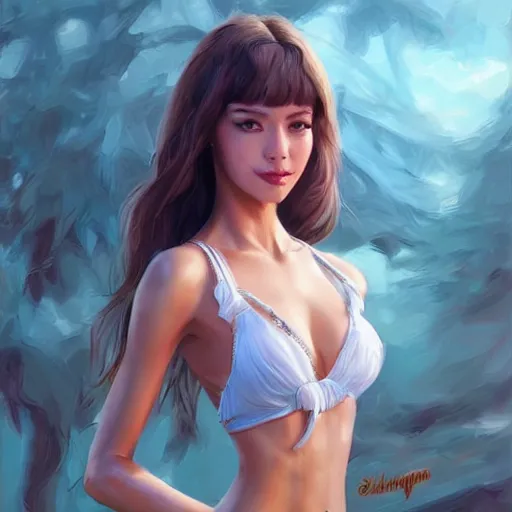 Image similar to a gourgeous digital influencer in the style of stefan kostic, realistic, full body, sharp focus, 8 k high definition, insanely detailed, intricate, elegant, art by stanley lau and artgerm