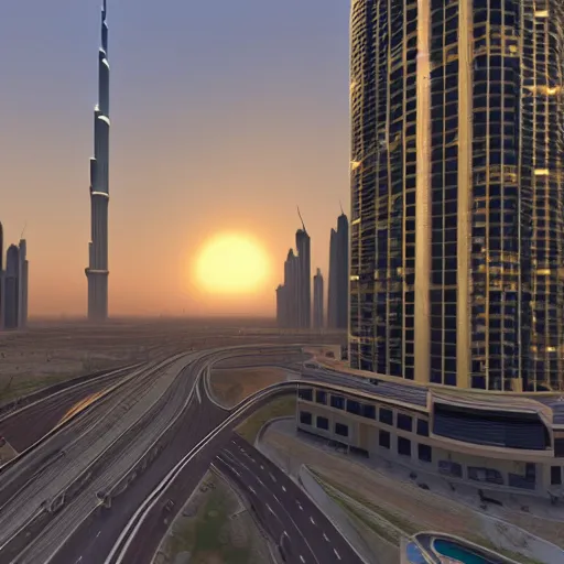 Image similar to gta : dubai, radiant light