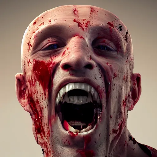 Prompt: hyperrealistic mixed media image of man screaming in terror being folded into origami, broken bones and blood, stunning 3 d render inspired art by greg rutkowski and xiang duan and thomas eakes, perfect symmetry, flesh texture, realistic, highly detailed attributes and atmosphere, dim volumetric cinematic lighting, 8 k octane detailed render, post - processing, masterpiece,