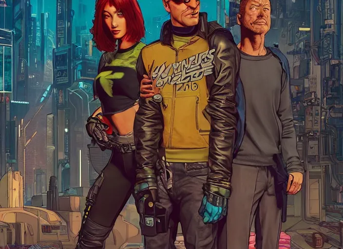 Image similar to cyberpunk heist crew. portrait by stonehouse and mœbius and will eisner and gil elvgren and pixar. character design. realistic proportions. dystopian. cyberpunk 2 0 7 7, apex, blade runner 2 0 4 9 concept art. cel shading. attractive face. thick lines. hi def 4 k. the team. detailed group of interesting characters.