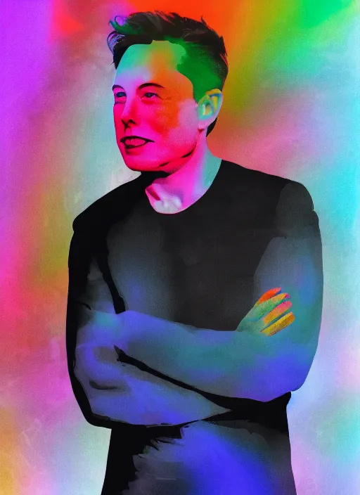 Image similar to happy elon musk, 2 d matte colors